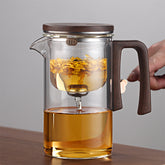 Small Waist One-click Magnetic Filter Glass Teapot